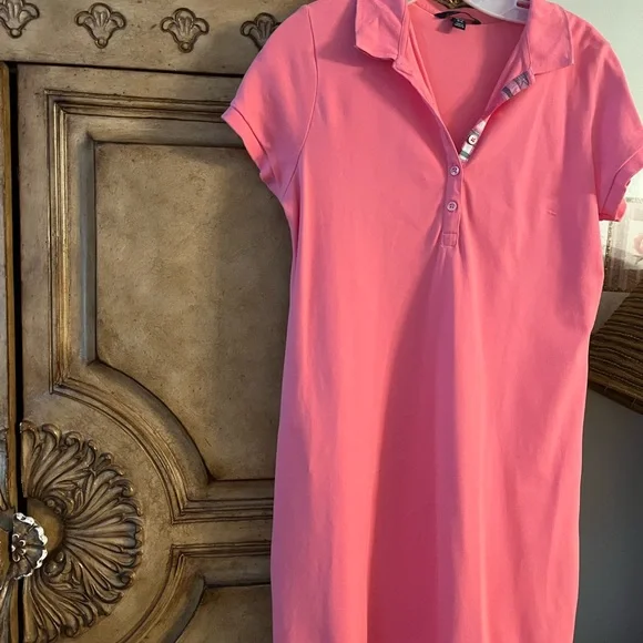 Lands' End | Dresses | Lands End Pink Polo Dress With Plaid Lining Size Mp  12 | Poshmark